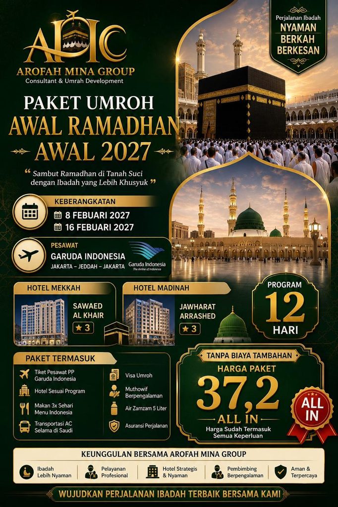 paket umroh 12 hari awal ramadhan 2027 